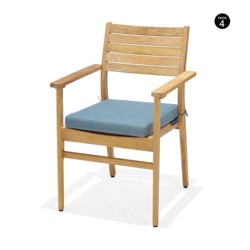 Pack 4 sillas de exterior de madera Eve