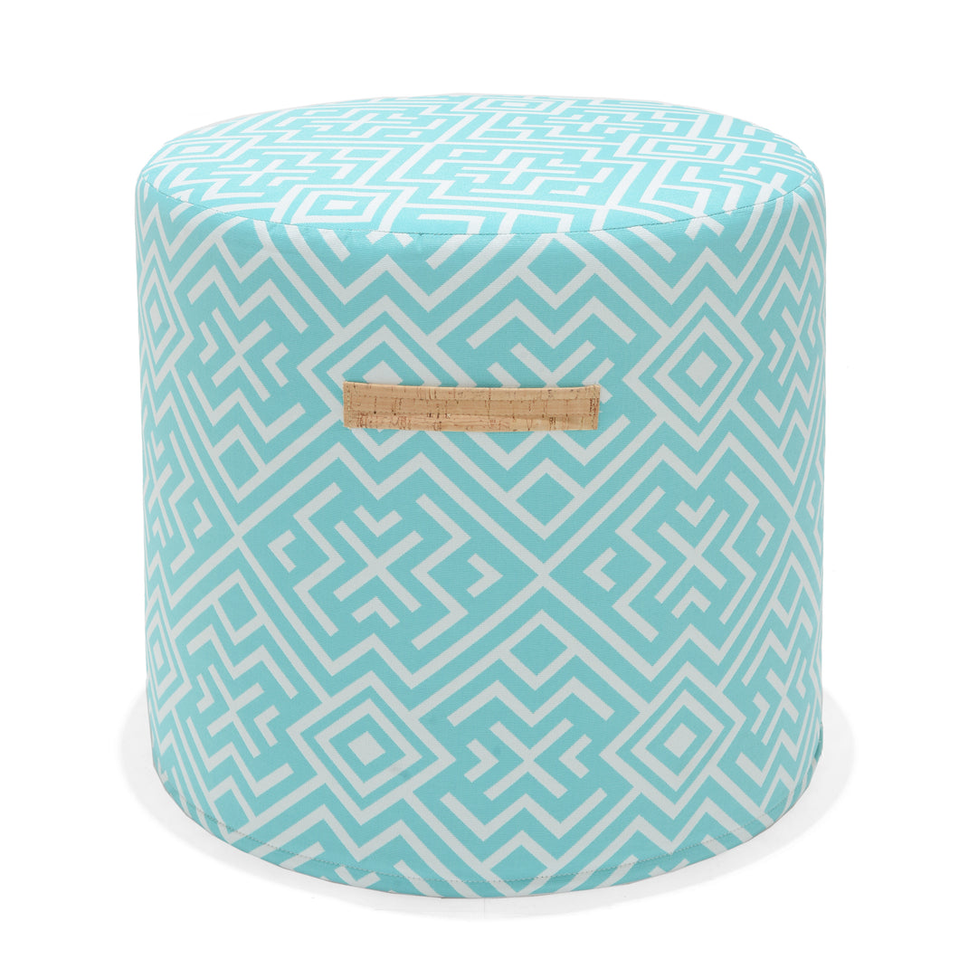 Puff de exterior Ethnic azul celeste