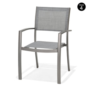 Pack de 4 sillas de exterior apilables gris antracita Solana