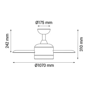 Ventilador de techo con luz Duplo