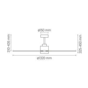 Ventilador de techo blanco con luz Dana