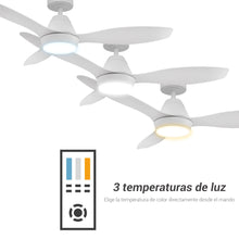 Cargar imagen en el visor de la galería, Ventilador de techo blanco con luz Lara