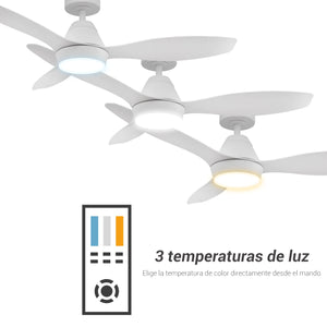 Ventilador de techo blanco con luz Lara