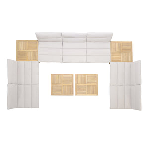 Pack de 2 sillones de teca beige Arno