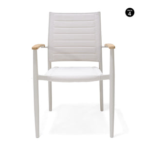 Pack de 4 sillas de exterior blanco roto Portals Light