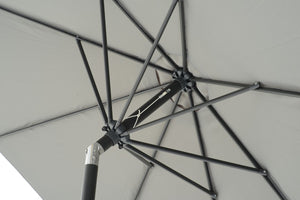 Parasol redondo de aluminio y acero