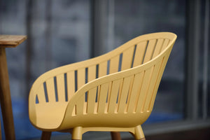 Pack de 2 sillas de exterior amarillas plástico reciclado Nassau
