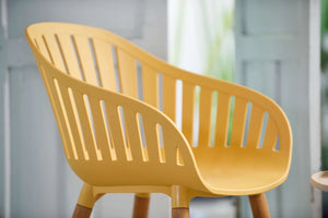 Pack de 2 sillas de exterior amarillas plástico reciclado Nassau