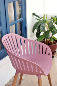 Pack de 2 sillas de exterior rosas plástico reciclado Nassau