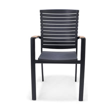 Cargar imagen en el visor de la galería, Pack de 4 sillas de aluminio negras Panama Duraocean