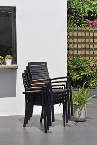 Pack de 4 sillas de aluminio negras Panama Duraocean