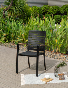 Pack de 4 sillas de aluminio negras Panama Duraocean