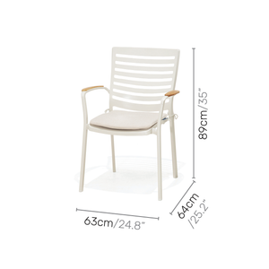Pack 4 sillas de exterior de aluminio blanco roto Portals Light