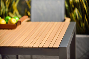 Mesa de exterior de madera 168X88 gris antracita Salomon