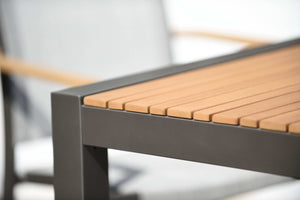 Mesa de exterior de madera 88X88 gris antracita Salomon