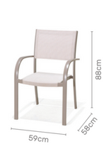 Cargar imagen en el visor de la galería, Pack de 4 sillas de exterior apilables gris Morella