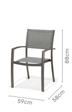 Cargar imagen en el visor de la galería, Pack de 4 sillas de exterior apilables gris antracita Solana