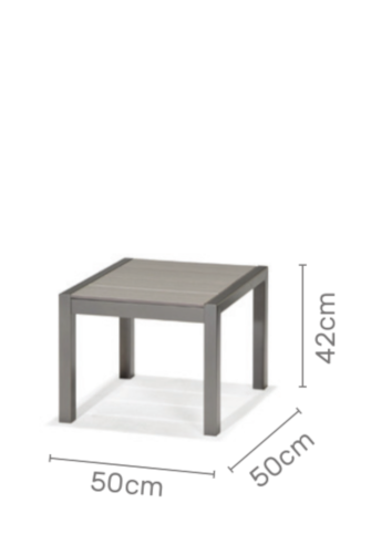 Mesa de exterior 50X50 de aluminio gris antracita Solana